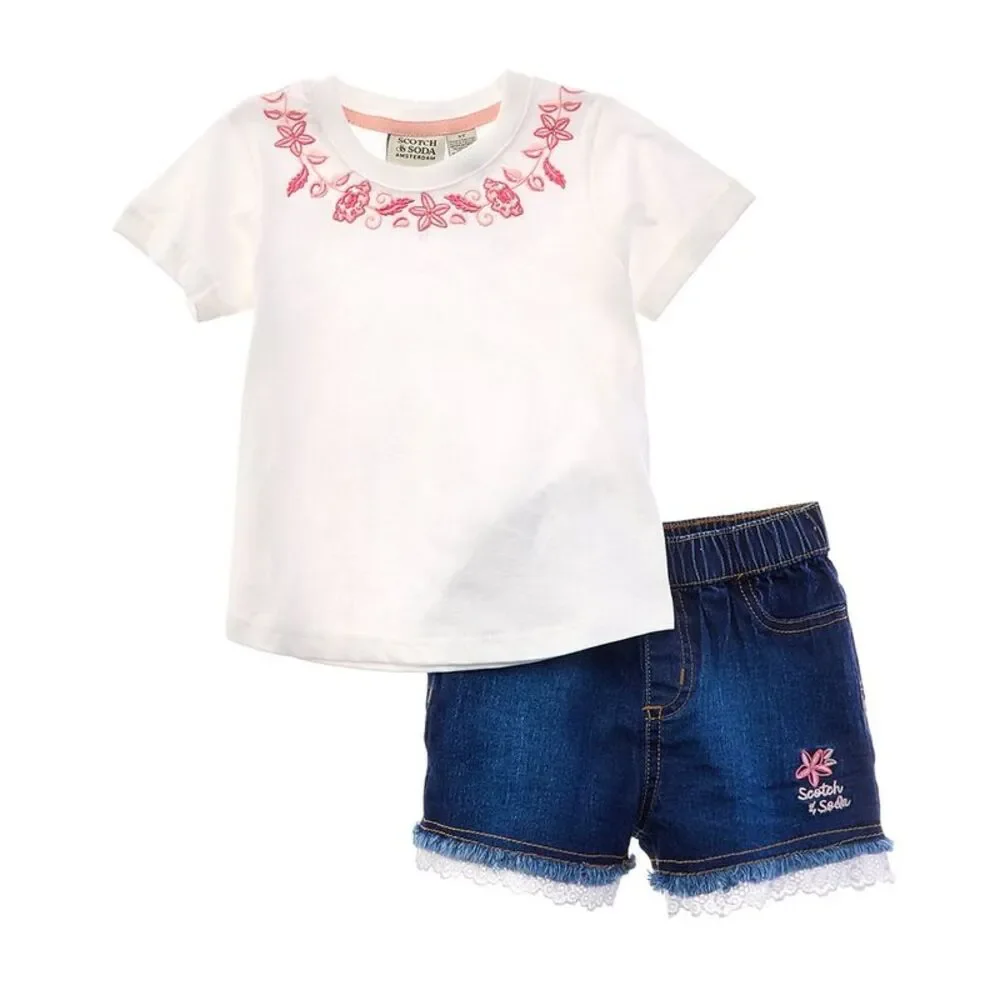 Scotch & Soda Boys  2Pc T-Shirt & Short Set, White